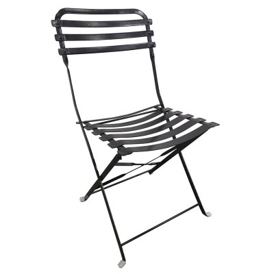 ΖΑΠΠΕΙΟΥ Καρέκλα Κήπου - Βεράντας, Πτυσσόμενη, Μέταλλο Βαφή Μαύρο