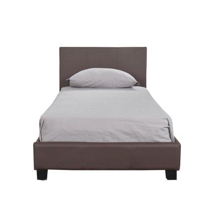 Κρεβάτι ArteLibre AZALEA Σκούρο Καφέ PU 213x98x88cm (Στρώμα 90x200cm)