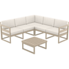 MYKONOS ΓΩΝΙΑ SET TAUPE ΜΕ ΜΑΞΙΛΑΡΙΑ ΠΟΛ/ΝΙΟΥ (+ΤΡΑΠ.65εκ.)