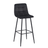 Σκαμπό Μπαρ Nora Black Velvet Μαύρο Μεταλλικό 45x42x75-110 cm