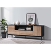 BLACKBIRD TV STAND RIVIERA OAK ΜΑΥΡΟ 160x40.5x58