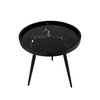 MARM SIDE TABLE ΜΑΥΡΟ ΜΕ PATTERN ΜΑΥΡΟ 49.5x49.5x52cm