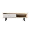 STOCKHOLM COFFEE TABLE SONOMA DECAPE ΛΕΥΚΟ ΜΕ ΟΨΗ ΜΑΡΜΑΡΟΥ ΜΑΥΡΟ 120x59x40cm