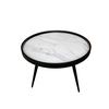 MARM COFFEE TABLE ΛΕΥΚΟ ΜΕ PATTERN ΜΑΥΡΟ 60x60x45cm