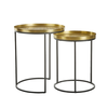 TOTALE SIDE TABLE SET 2ΤΕΜ BRASS ANTIQUE ΜΑΥΡΟ 49x49x56