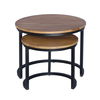 MATE COFFEE TABLE SET 2ΤΕΜ ΚΑΡΥΔΙ ΜΑΥΡΟ Ø54xH42cm