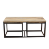 QUADRO COFFEE TABLE SET 3ΤΕΜ ΦΥΣΙΚΟ ΜΑΥΡΟ 110x60x45