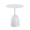 Snow Side Table White Marble Look 50x50x61 cm