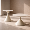 PIETRA COFFEE TABLE SET 2ΤΕΜ CREAM CREAM 70x70x40cm