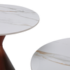 NOISETTE COFFEE TABLE SET 2ΤΕΜ ΛΕΥΚΟ ΜΕ ΟΨΗ ΜΑΡΜΑΡΟΥ ΚΑΡΥΔΙ 70x70x40cm