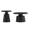 Mousse coffee table set of 2 black matte 70x70x50 cm