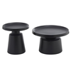 Mousse coffee table set of 2 black matte 70x70x50 cm
