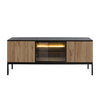 MYSTERY TV STAND 3ΠΟΡΤΕΣ ΦΥΣΙΚΟ ΣΚΟΥΡΟ ΜΑΥΡΟ 154x39x56cm