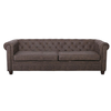CHESTERFIELD Newport Kαναπές 3Θέσιος Σαλονιού - Καθιστικού, Ύφασμα Antique Look Καφέ
