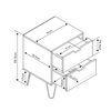ARTIC ΚΟΜΟΔΙΝΟ SONOMA ΓΚΡΙ ΛΕΥΚΟ 45x39x59.5