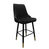 Σκαμπό Bar COBB Με Πλάτη Μαύρο Βελούδο/Μέταλλο 49x53x100cm
