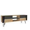 Έπιπλο Τηλεόρασης DIAPOROS Φυσικό/Μαύρο/Ανθρακί Μοριοσανίδα/Μελαμίνη 150x52x35cm