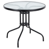 Τραπέζι Κήπου EARTH Μαύρο Μέταλλο/Γυαλί Φ80x70cm