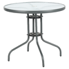 Τραπέζι Κήπου EARTH Γκρι Μέταλλο/Γυαλί Φ80x70cm