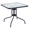 Τραπέζι Κήπου MARS Μαύρο Μέταλλο/Γυαλί 80x80x70cm