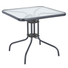 Τραπέζι Κήπου MARS Γκρι Μέταλλο/Γυαλί 80x80x70cm