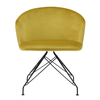 Πολυθρόνα JOHAN Κίτρινο Βελούδο/Μέταλλο 63x51x78cm