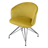 Πολυθρόνα JOHAN Κίτρινο Βελούδο/Μέταλλο 63x51x78cm