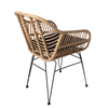 Καρέκλα Κήπου ACTORIUS Φυσικό/Μαύρο Μέταλλο/Rattan 57x53x81cm