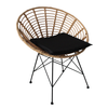 Καρέκλα Κήπου AELIUS Φυσικό/Μαύρο Μέταλλο/Rattan 72x62x78cm