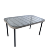 Τραπέζι Κήπου AMPIUS Γκρι/Μαύρο Μέταλλο/Rattan/Γυαλί 160x90x73cm