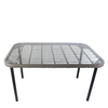 Τραπέζι Κήπου AMPIUS Γκρι/Μαύρο Μέταλλο/Rattan/Γυαλί 160x90x73cm