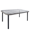Τραπέζι Κήπου AMPIUS Γκρι/Μαύρο Μέταλλο/Rattan/Γυαλί 160x90x73cm
