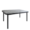 Τραπέζι Κήπου AMPLAS Μαύρο Μέταλλο/Rattan/Γυαλί 140x80x73cm