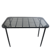 Τραπέζι Κήπου ANNIUS Μαύρο Μέταλλο/Rattan/Γυαλί 120x70x78cm