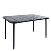 Τραπέζι Κήπου ANNIUS Μαύρο Μέταλλο/Rattan/Γυαλί 120x70x78cm