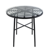 Τραπέζι Κήπου ArteLibre APPIUS Μαύρο Μέταλλο/Rattan/Γυαλί 70x70x74cm