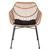 Πολυθρόνα Κήπου AFINIUS Φυσικό/Μαύρο Rattan/Μέταλλο 58.5x60.5x80cm