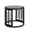 Τραπεζάκι Κήπου AURIUS Μαύρο Rattan/Γυαλί Φ45x40cm