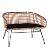 Καναπές Κήπου ARVENIUS Φυσικό/Μαύρο Rattan 124x57x77cm