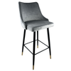 Σκαμπό Bar MANHATTAN Γκρι/Μαύρο Βελούδο/Μέταλλο 51x57x110cm