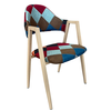 Καρέκλα Τραπεζαρίας SOLANA Patchwork Ύφασμα/Μέταλλο 51x51x81cm