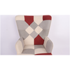 Πολυθρόνα BRIAR Μπορντό/Γκρι Patchwork Ύφασμα/Ξύλο 73x69x96cm