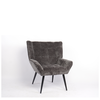 Πολυθρόνα TIVA Γκρι Σκούρο Ύφασμα Σενίλ/Μέταλλο 84x78x77cm