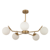 Φωτιστικό Κρεμαστό CRATER Πεντάφωτο Χρυσό/Λευκό Μέταλλο/Γυαλί 80x41cm