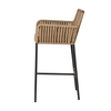 Σκαμπό KINTAMPO Μπεζ/Μαύρο Αλουμίνιο/Rattan 55x58x108cm