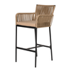 Σκαμπό KINTAMPO Μπεζ/Μαύρο Αλουμίνιο/Rattan 55x58x108cm