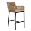Σκαμπό KINTAMPO Μπεζ/Μαύρο Αλουμίνιο/Rattan 55x58x108cm