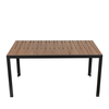 Τραπέζι Κήπου OUZOUD Μαύρο/Καρυδί Αλουμίνιο/Ξύλο 150x90x74cm