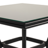 Τραπέζι Κήπου ANGOLA Μαύρο Αλουμίνιο/Γυαλί 80x80x75cm