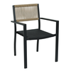 Πολυθρόνα Κήπου HORUS Μαύρο/Καφέ Αλουμίνιο/Rattan 56x58x83cm